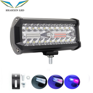 Hearxin 7inch LED Work Light bar 120W Spot Beam Dual Row Ultra Slim barra led 4x4 for Car Tractor Boat Truck SUV ATV 12V 24V