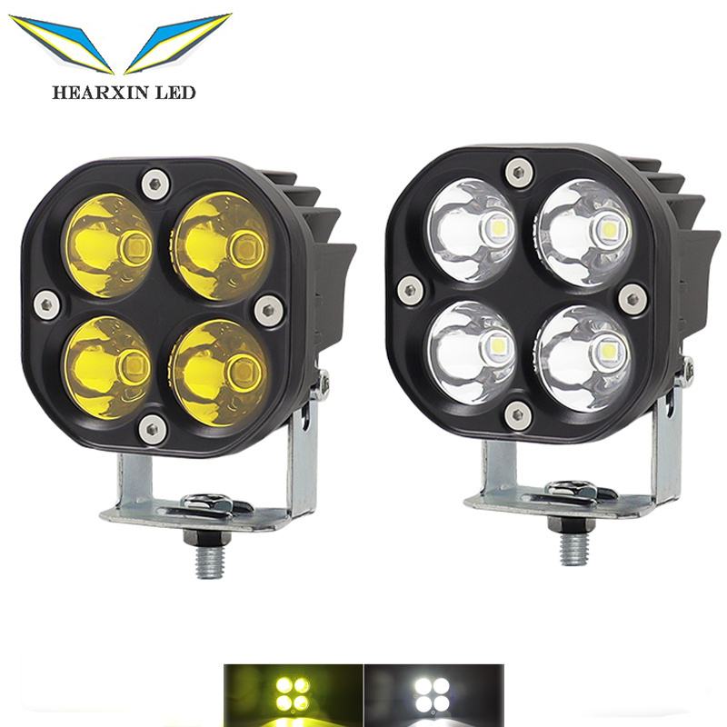 Hearxin Mini led work 3 inch light work light Square fog lamp 40W Yellow White Spotlight 12V 24V For Lada Truck 4X4 4WD Car