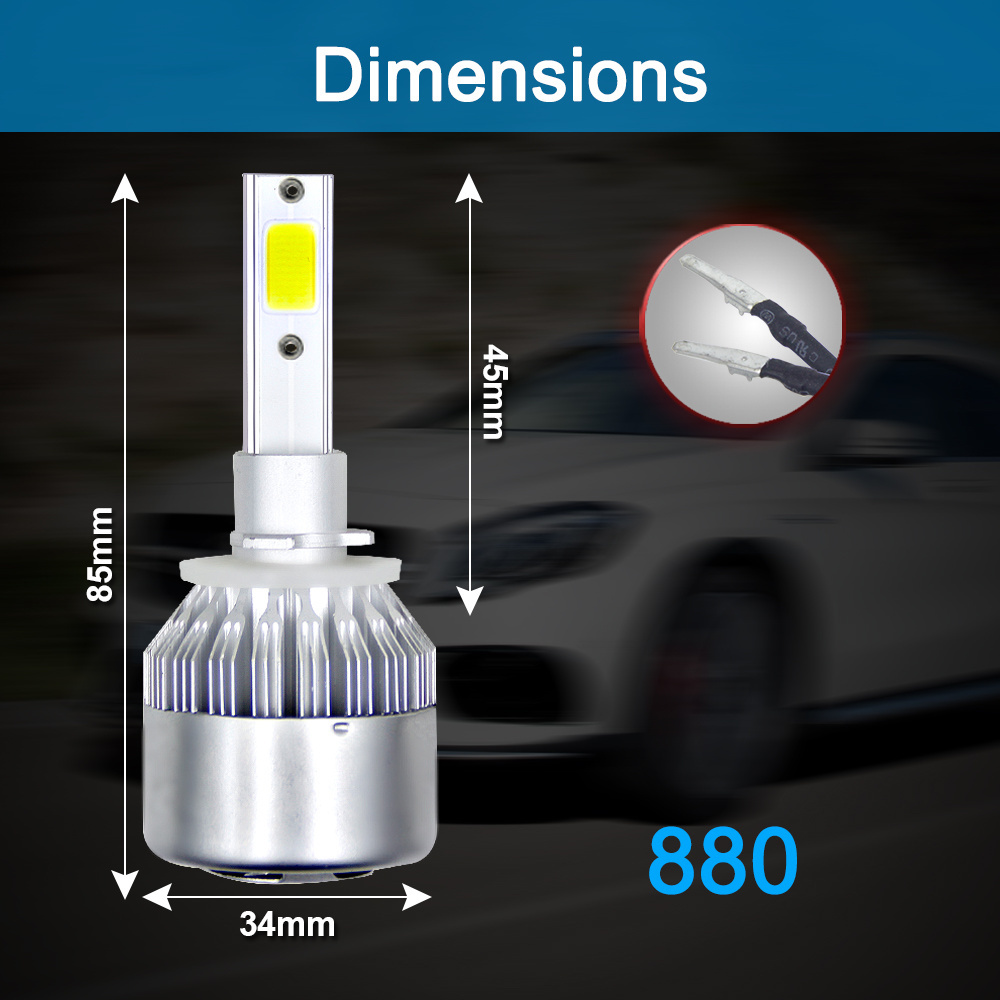 C6 H1 H3 Led Headlight Bulbs H7 Car Lights H4 880 H11 HB3 9005 HB4 9006 H13 6000K 6500K 72W 12V 8000LM Auto Headlamps