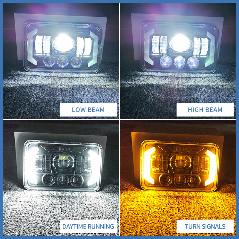 Car 5x7 led headlight 6x7 LED DRL Brightest For Toyota Pickup Truck Hi-Lo Beam Halo Car Light 30000LM 400W Car Accessories