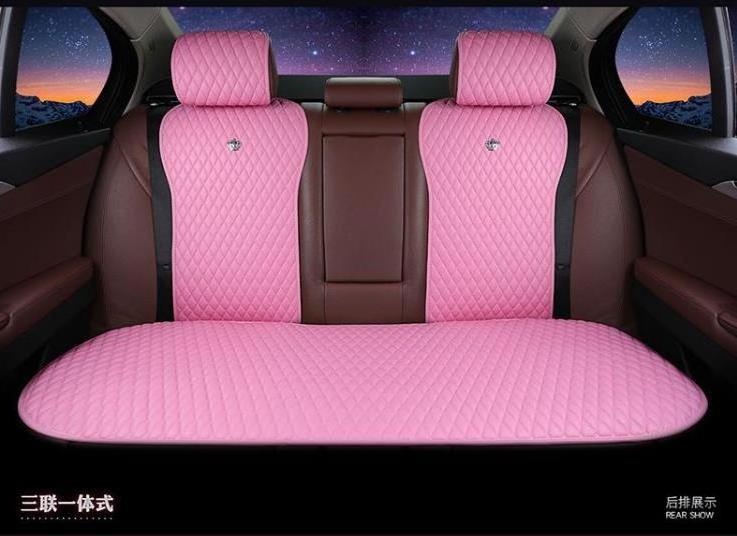 New Fashion Leather Car Seat Cushion Lady Four Seasons Universal Cushion Cover Silicone Anti-slip Free Tied