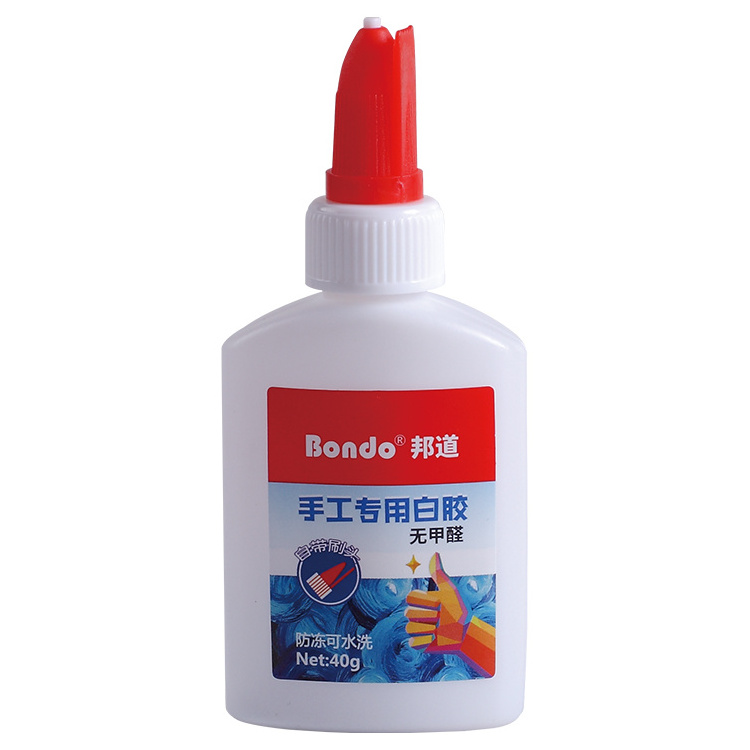 Stationary supplies manufacturer 40ml liquid glue pega blanca escolar washable non-toxic School White Glue for paper card fabric