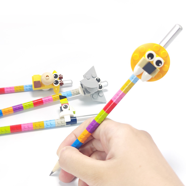 Patent design pencil supplies set wholesale pencil topper clips kawaii animal fancy pencil accessories cute Korean Stationery