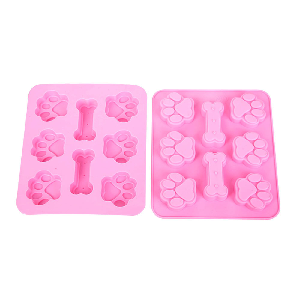 Dog Bone Footprints Paw Print 3D High Temperature Resistant Silicone Cake Biscuit Mold