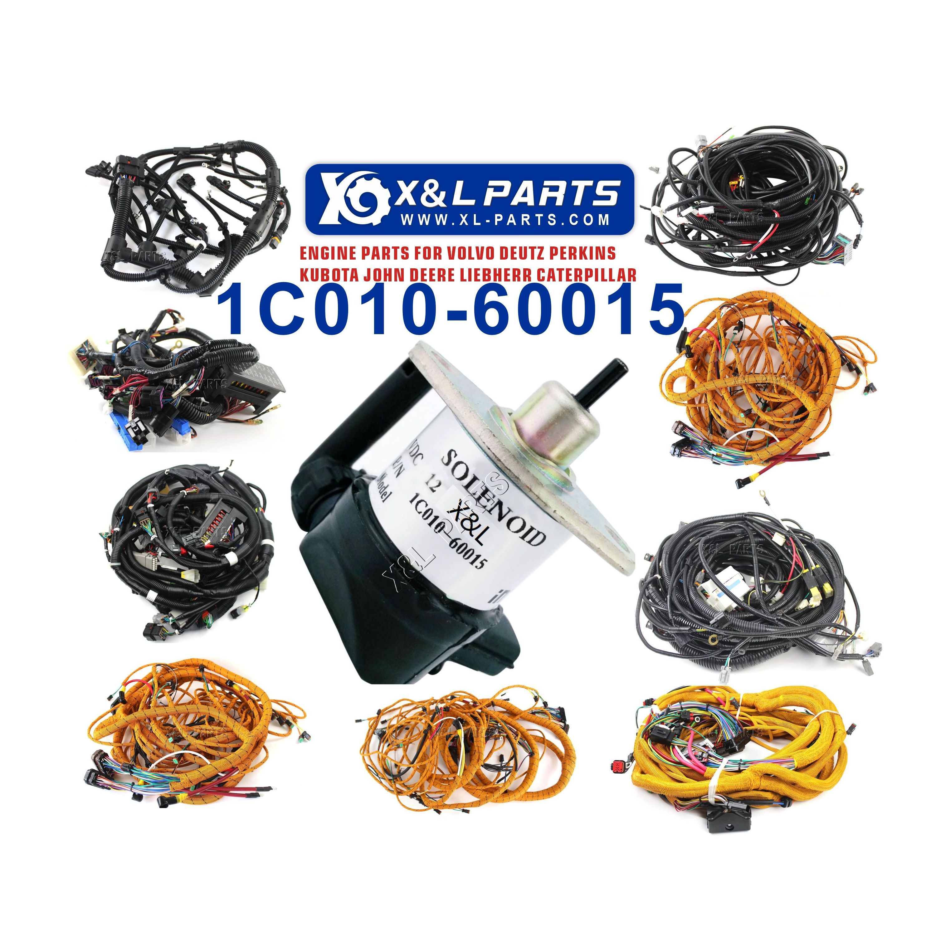 1C010-60015 1C010-60016 1C010-60017 12V Fuel Shutdown Solenoid for Kubota V3300 V3600 M105S M105X M6800 M8200 M8540 M9000 M9540