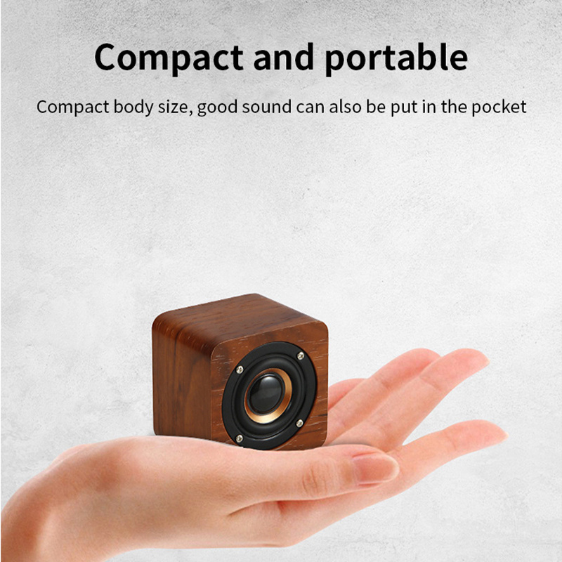 Portable Wooden Bt Outdoor Wireless Subwoofer Bass Blue Tooth Mini  Bluetooth Music Speakers For Smart phone Laptop