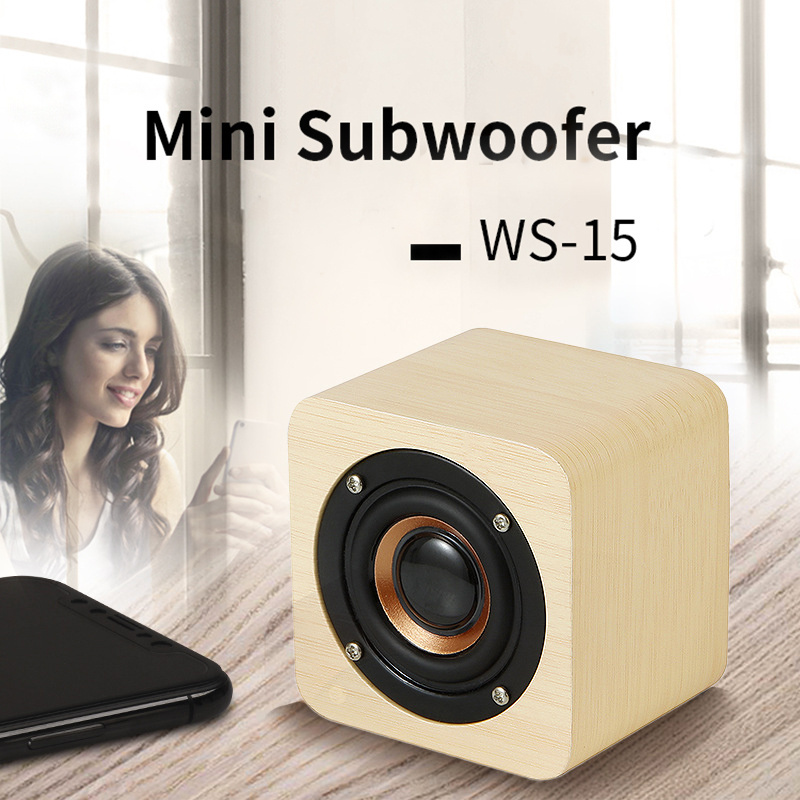 Portable Wooden Bt Outdoor Wireless Subwoofer Bass Blue Tooth Mini  Bluetooth Music Speakers For Smart phone Laptop