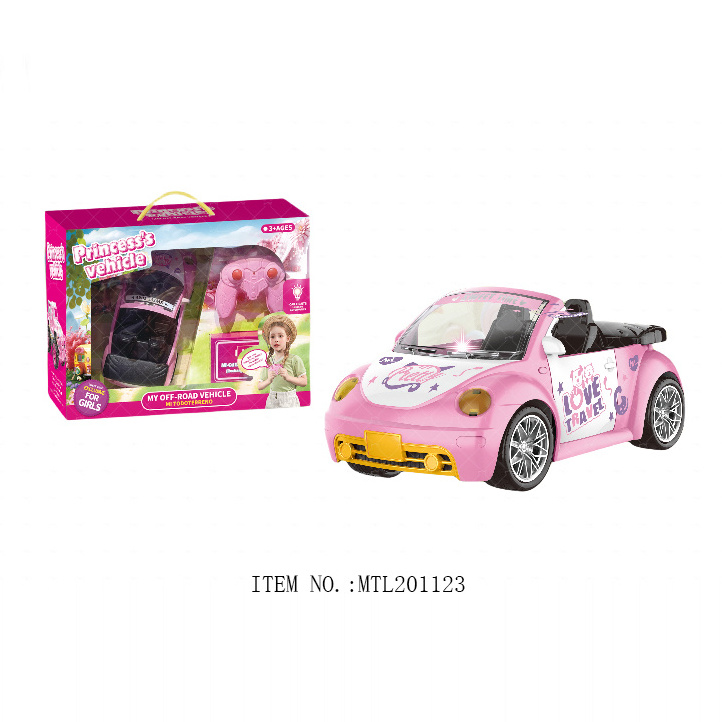 Latest Design Beauty Doll 4 Channels Radio Control Car Pink Remote Control Cars Toy Princess Rc Car With Light For Girls Kids