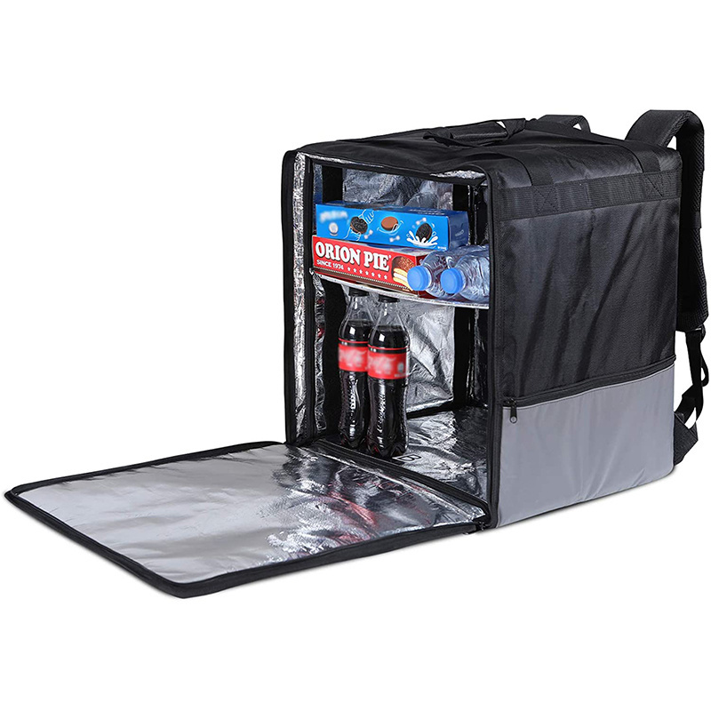 Recycle safe large insulated thermal motorcycle food delivery bag custom for car with led screen