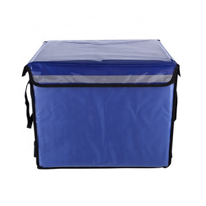 Reusable custom printed blue food delivery bags cooler bag for motorcycle