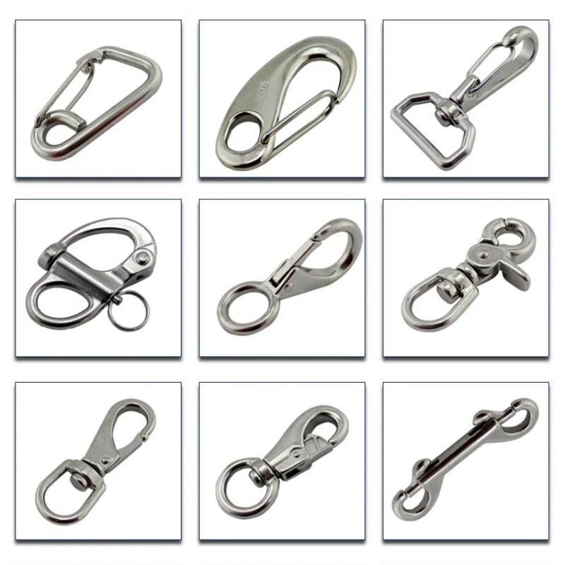 Stainless Steel Safety Metal Snap Hook Carabiner Snap Hook for Hiking Climbing