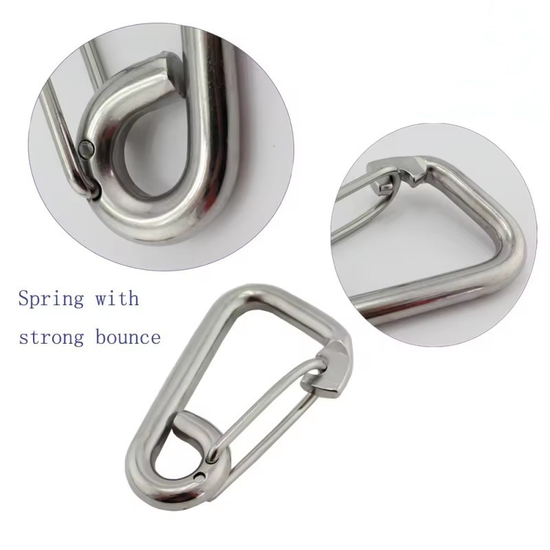 Rigging Hardware Stainless Steel Clip Spring Snap Hook  And Carabiner For Fishing