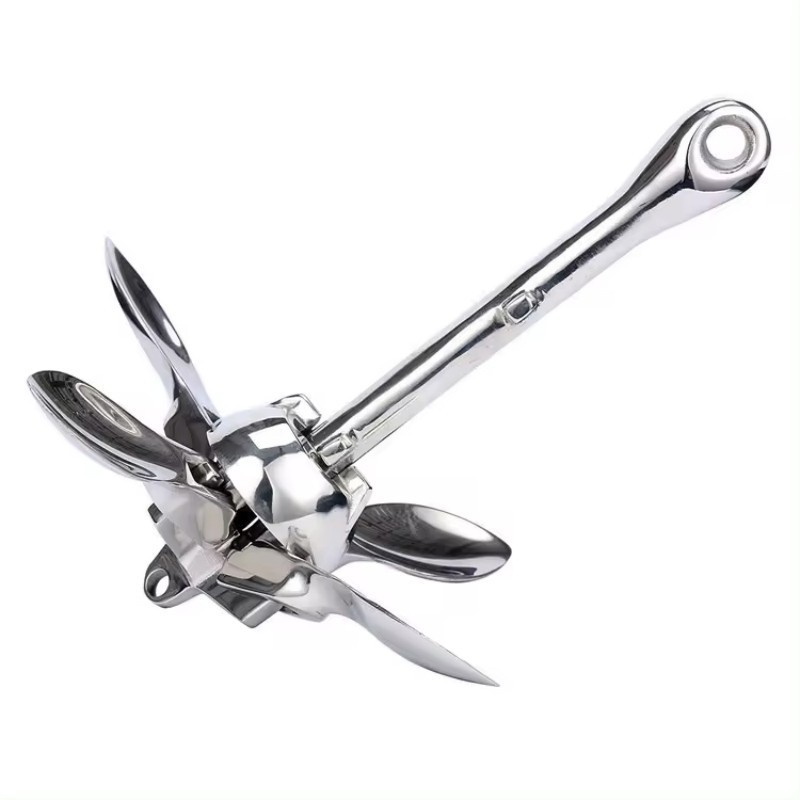 Marine Anchor Kit Folding Grapnel Anchor For Kayak Stainless Steel Folding Anchor