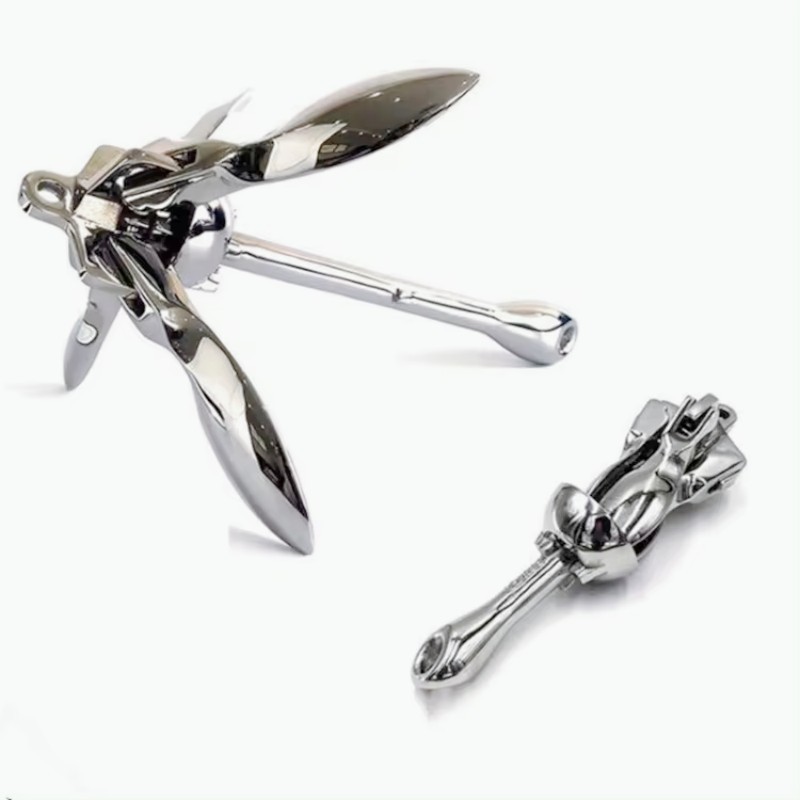 Marine Anchor Kit Folding Grapnel Anchor For Kayak Stainless Steel Folding Anchor