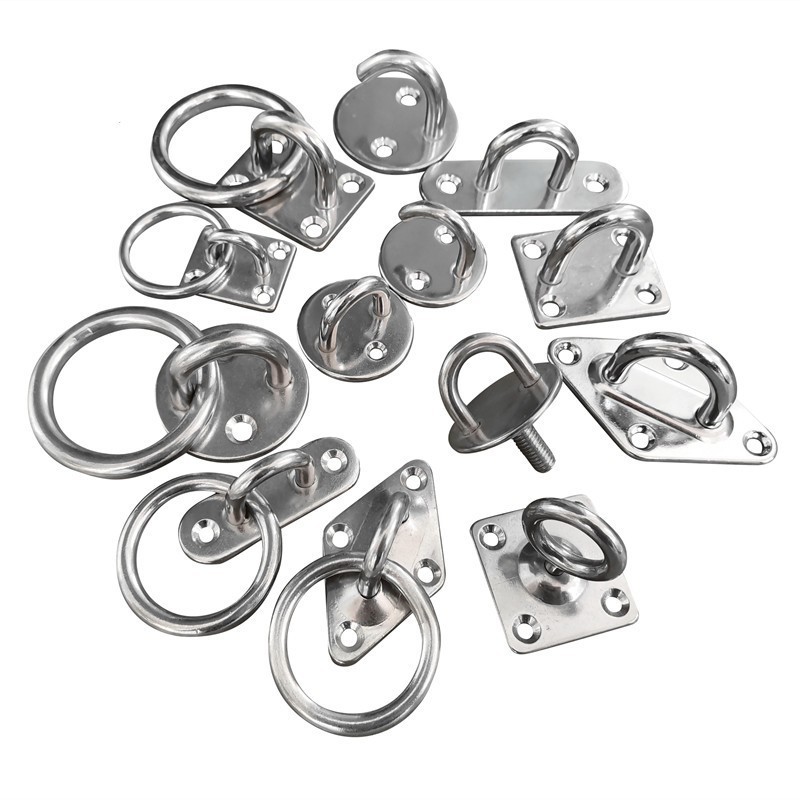 Marine Boat Hardware 304/316 Stainless Steel 5mm/6mm/8mm Pad Eye Plate Round Eye Pad Plate