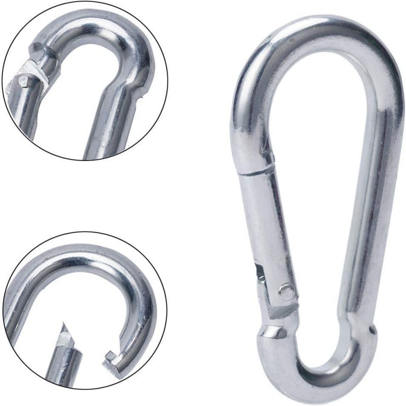 Rigging Hardware Lock Hook Carabiner Ss304 7x70mm Spring Snap Hook Carabiner