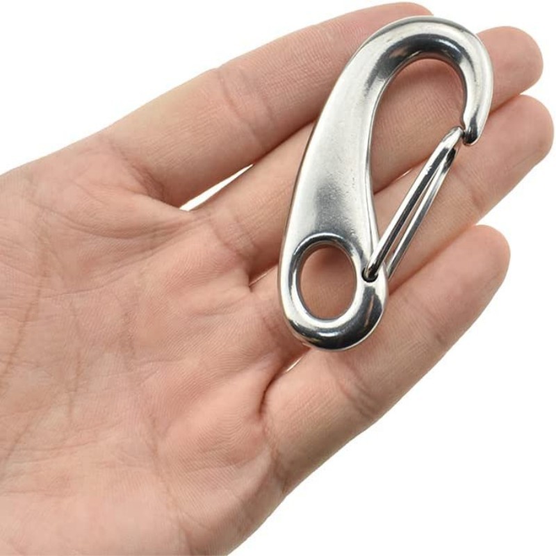 Stainless Steel 304/316 Carabiner Egg Shaped Spring Gate Clip Snap Hooks