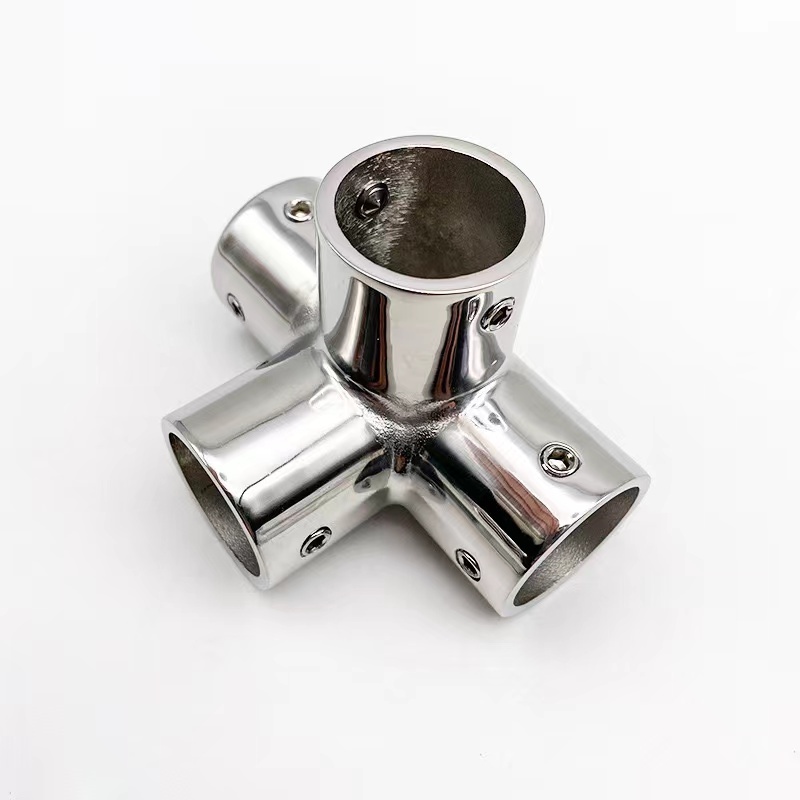 Marine Hardware 316 Stainless Steel Rail Connector 90 Degree 4 Way Tee Connector