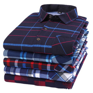 New Fashion Checks Casual Shirt England Style Stand-up Collar Polo Shirts Plaid Long Sleeve Men's Shirts