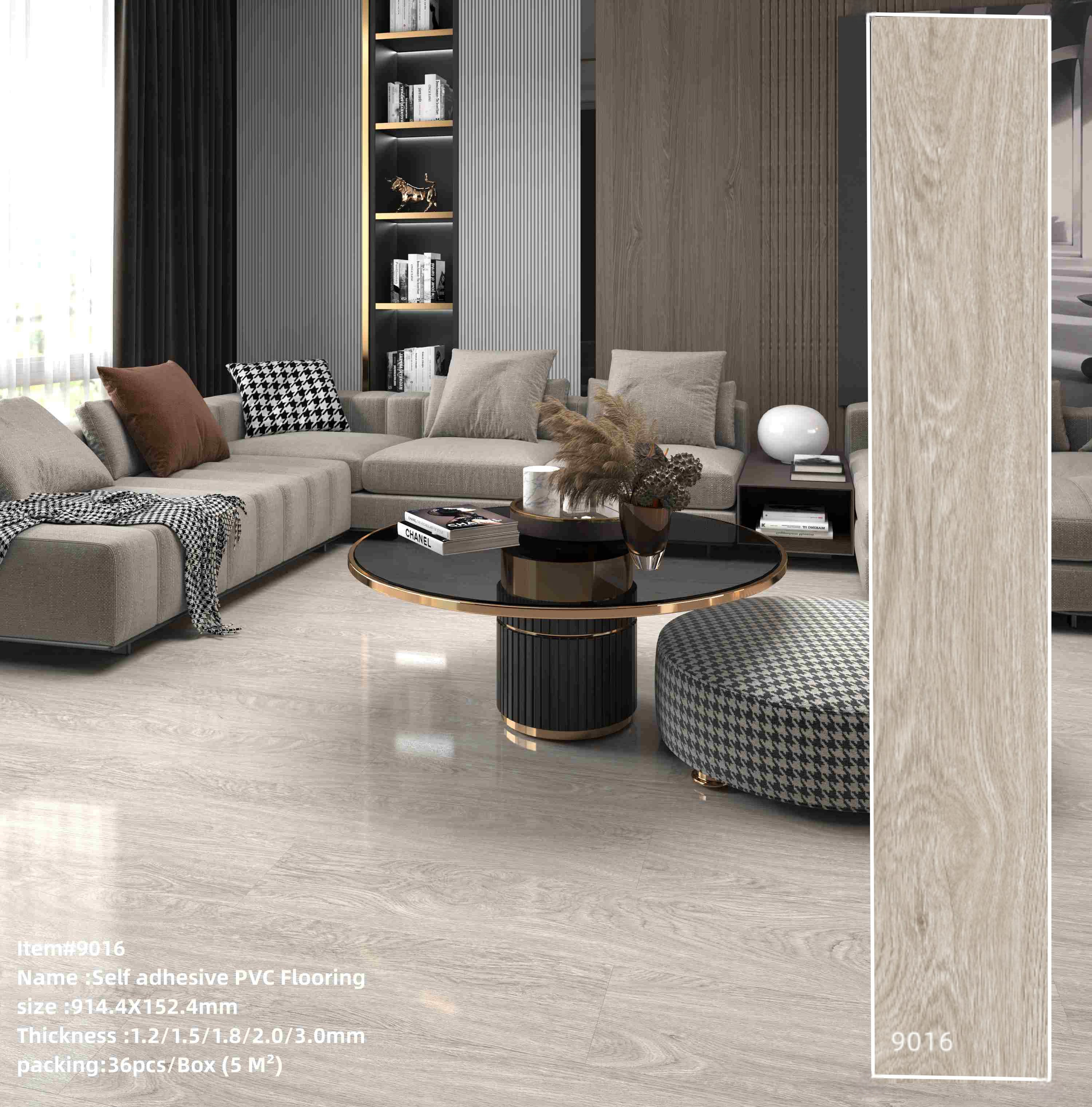 luxury  waterproof anti -fire and slip  UV coating pvc vinyl plank flooring dry back glue down vinyl plastic lvt flooring