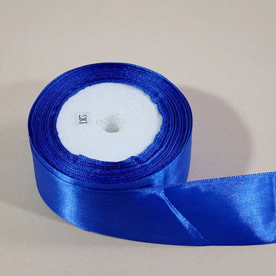 Wholesale christmas 100% polyester ribbon pure color blue gift packing grosgrain ribbon