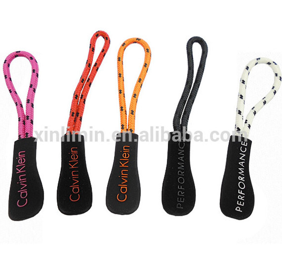 Custom shaped garment's rubber zip puller/zipper sliders pvc zipper