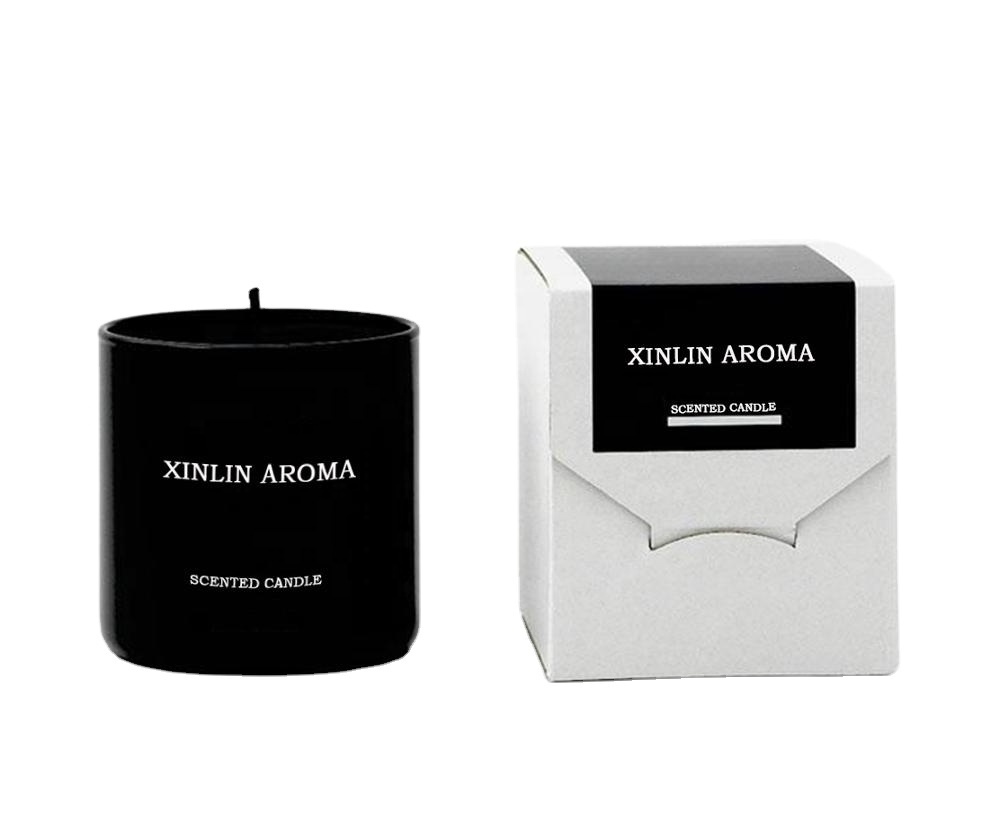 Aroma Fragrance Classic Aroma Naturals Meditation Practice Black Glass Jar Party Candles for Home