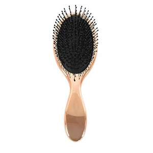 Electroplated Brighter Cover Massage Cushion Detangle Wet Hair Brush Rose Gold Plastic Customized Logo Provide 10-150days Luxury