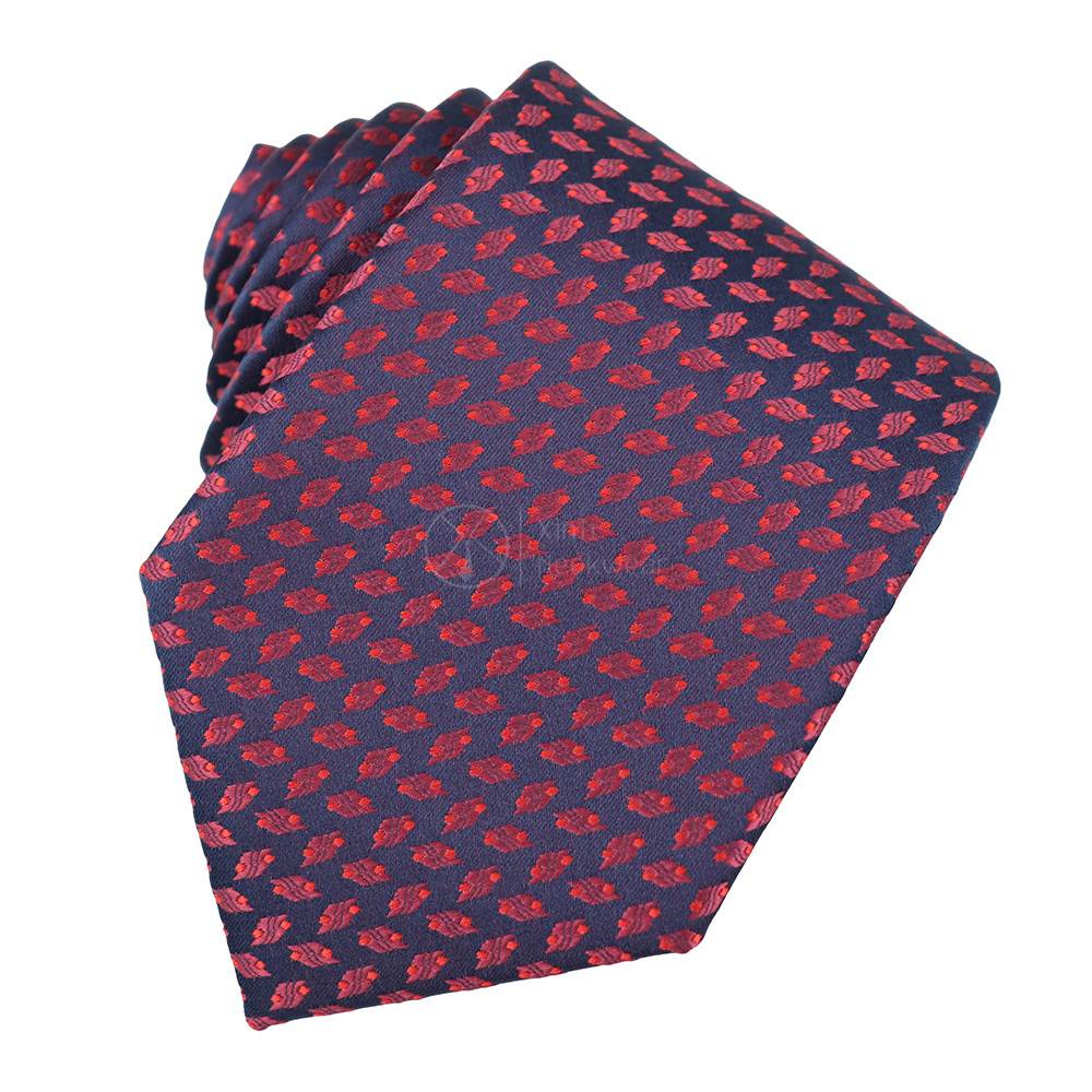 Navy Blue Red And Gold Polyester Silk Textile Necktie Woven Jacquard 8 CM Tie Men Gravatas Classic Many Color Newest De