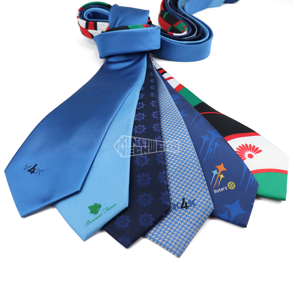 Real Silk Neck Tie Manufacturers Custom Microfibre Ties Logo Neckties For Men Business Custom Blue