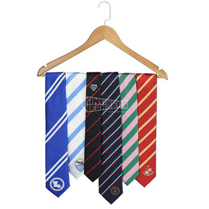 Polyester Football Team Fraternity Neck Tie Stripe Basketball Custom Sorority Club Logo Neckties Woven Ties