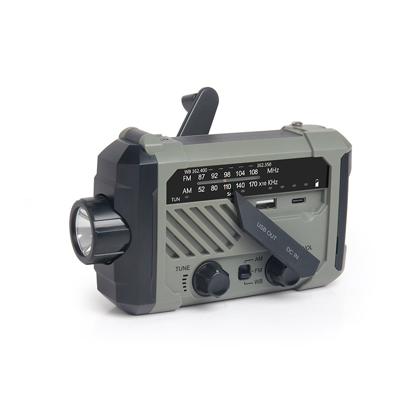 Emergency Hand Crank AM/FM Portable Survival Radio with 2000mAh Power Bank Solar Phone Charger