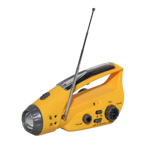 Outdoor Activities dynamo hand crank flashlight radio solar rechargeable emergency light