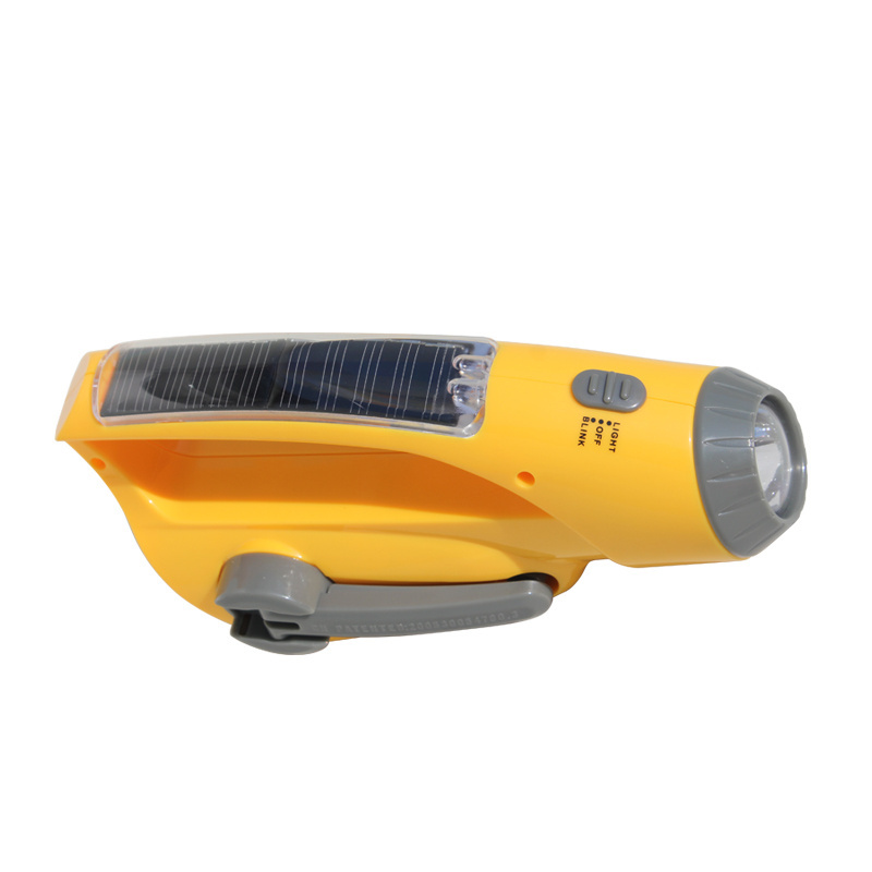 Outdoor Activities dynamo hand crank flashlight radio solar rechargeable emergency light