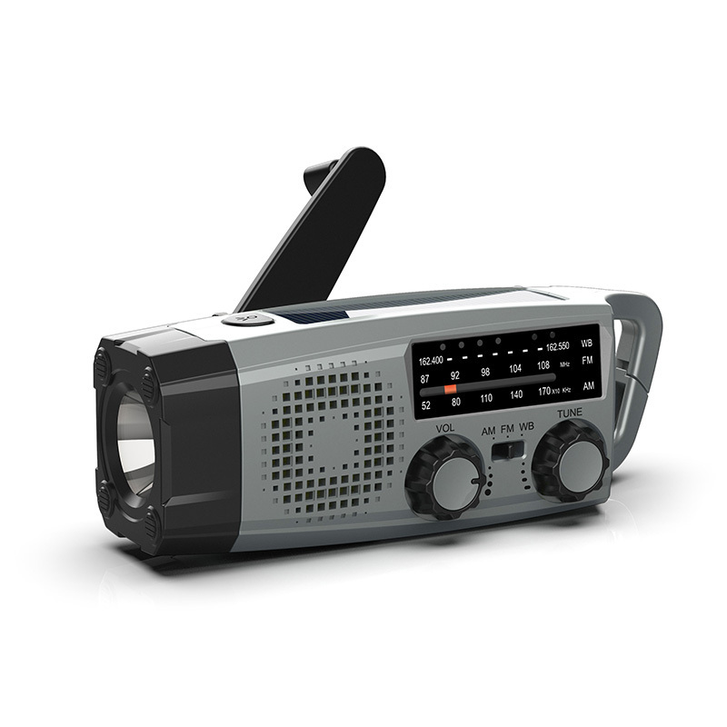 Emergency Weather Radio With Solar Panel Dynamo AM/FM/WB Radio With Flashlight