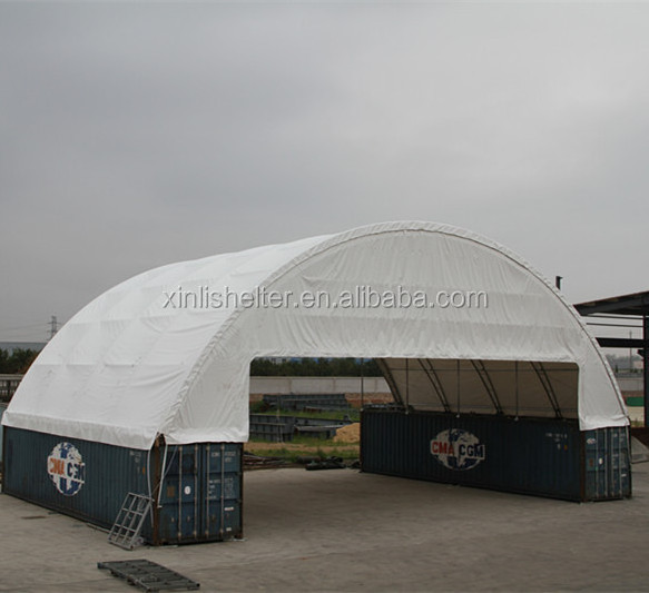 Suihe 40ft Dome Shipping Container Shelter With  Enclosed Endwall