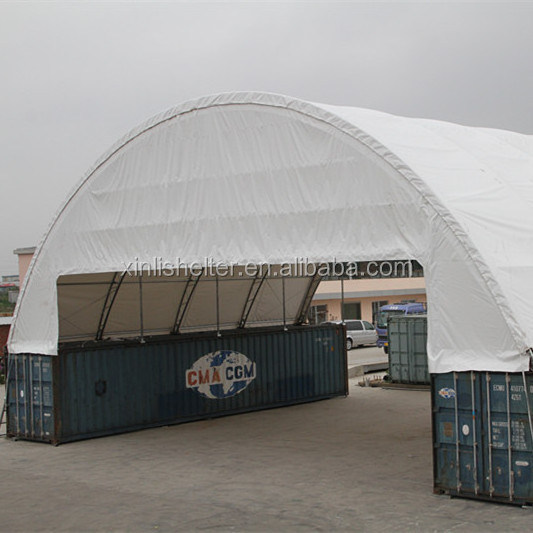 Suihe 40ft Dome Shipping Container Shelter With  Enclosed Endwall