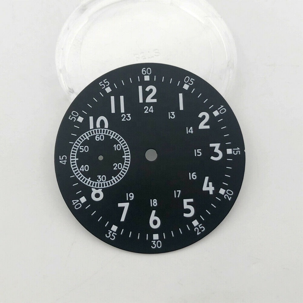 38.9MM Watch Pilot Dial Blue Green Luminous Face Plate For ETA 6497 6498 Second Small dial