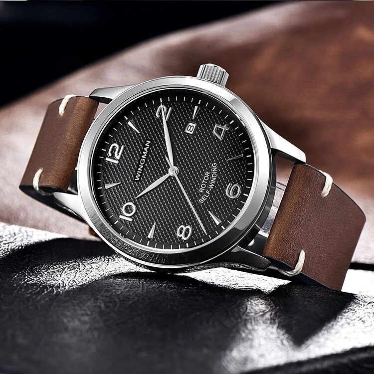 Japan Movement Men Case Luxury Fashion  Leather Sport Strap Charm Oem Steel Stainless Automatic Watch