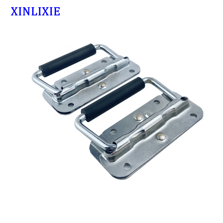 Hot Sale Spring Loaded Case Handle Stainless Steel Surface Rubber Grip Spring Loaded Case Handle