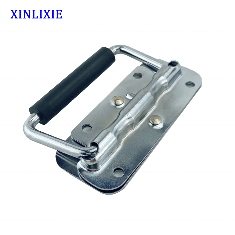 Hot Sale Spring Loaded Case Handle Stainless Steel Surface Rubber Grip Spring Loaded Case Handle