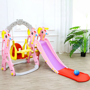 Multi-Activity Extra Safe Baby Slide and Swing Set for Toddlers with Basketball Hoop 2-in-1 Toddler Play set Backyard Toy