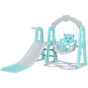 Hot selling Kindergarten Children Multi function Combination Indoor Slide swing 2-in-1 Playground Plastic Slide Toy