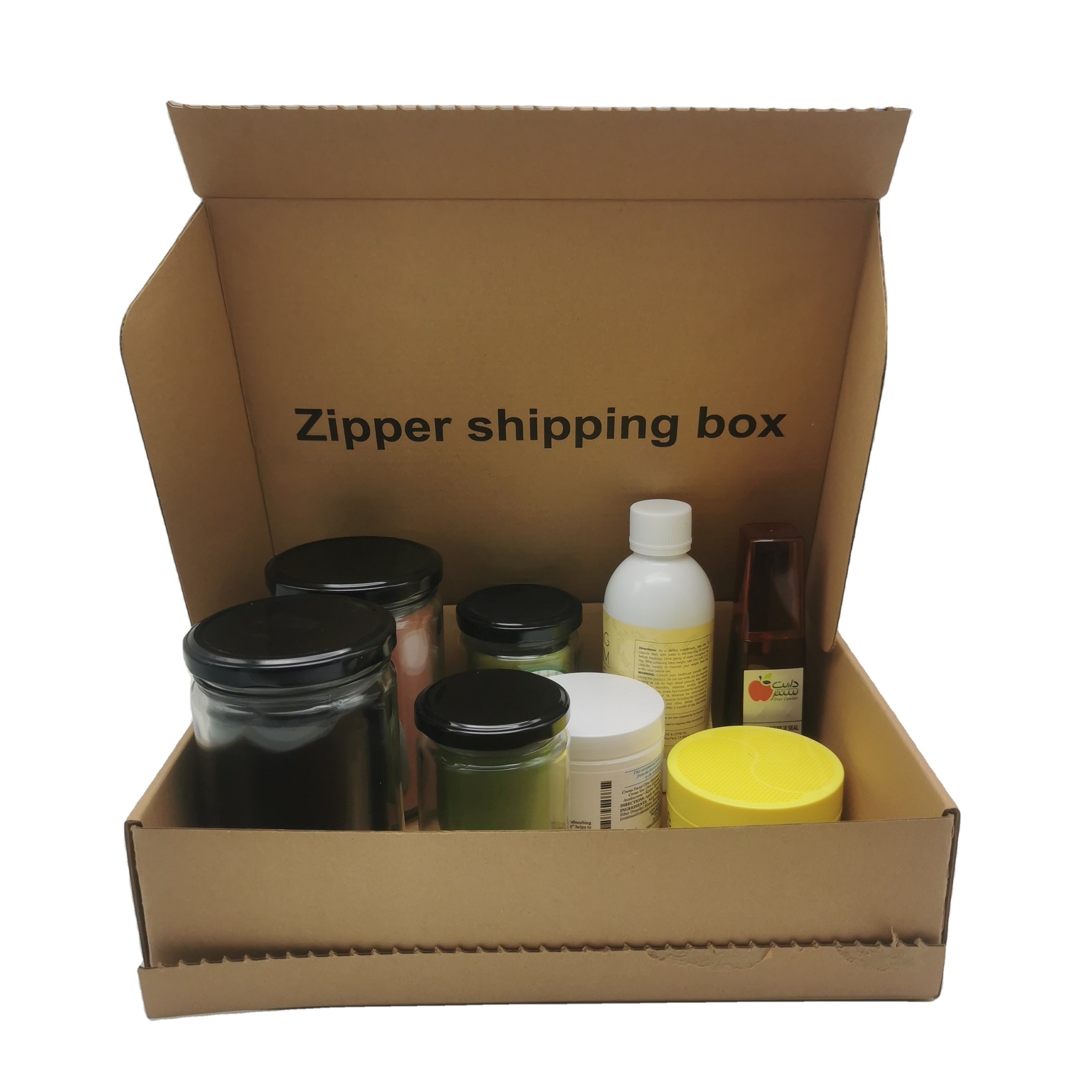 Customized corrugated carton shipping boxes paper kraft printed skincare bottles mailer box packaging