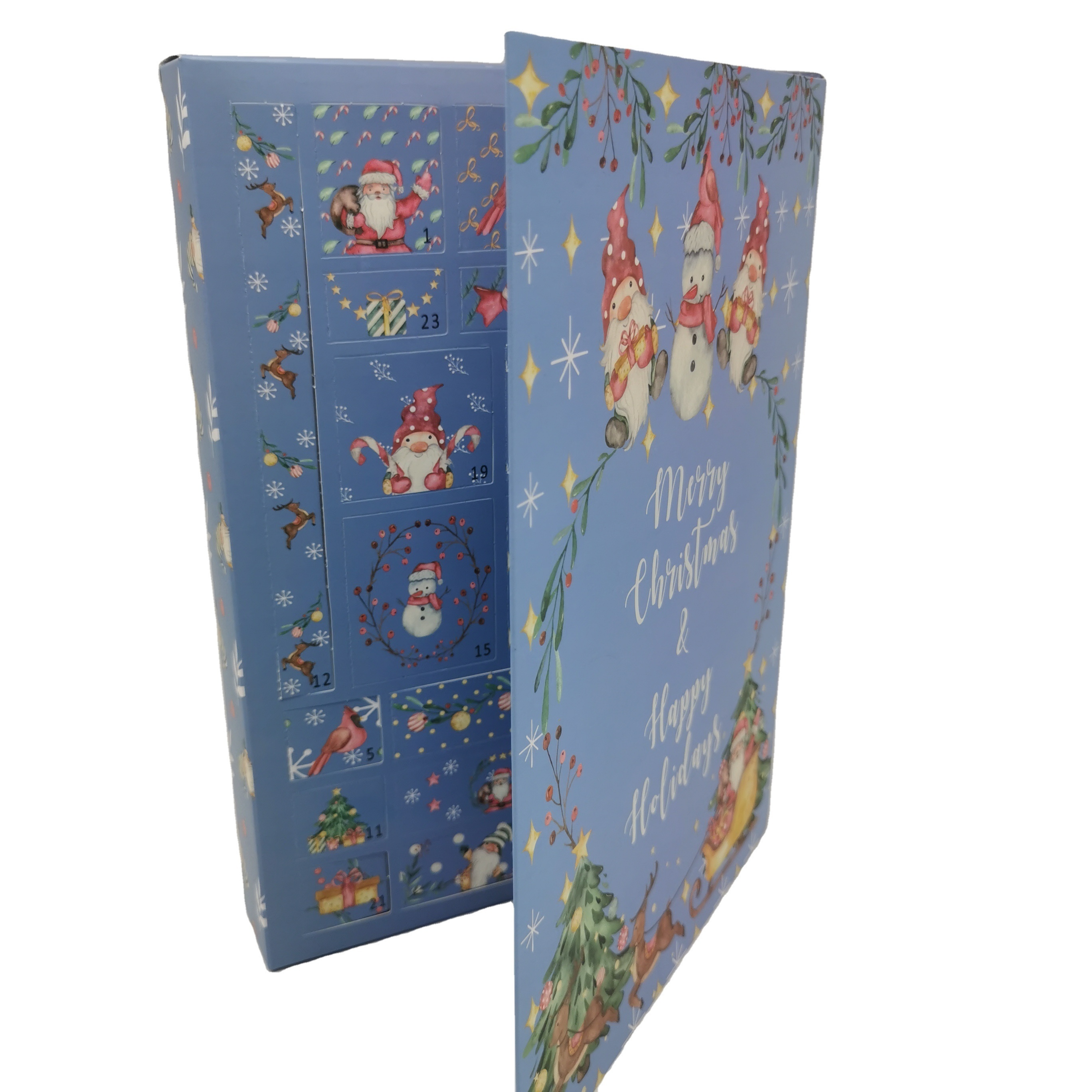 Low Price Custom Christmas Gift Paper Packaging Advent Calendar Box  with Custom Logo Printed