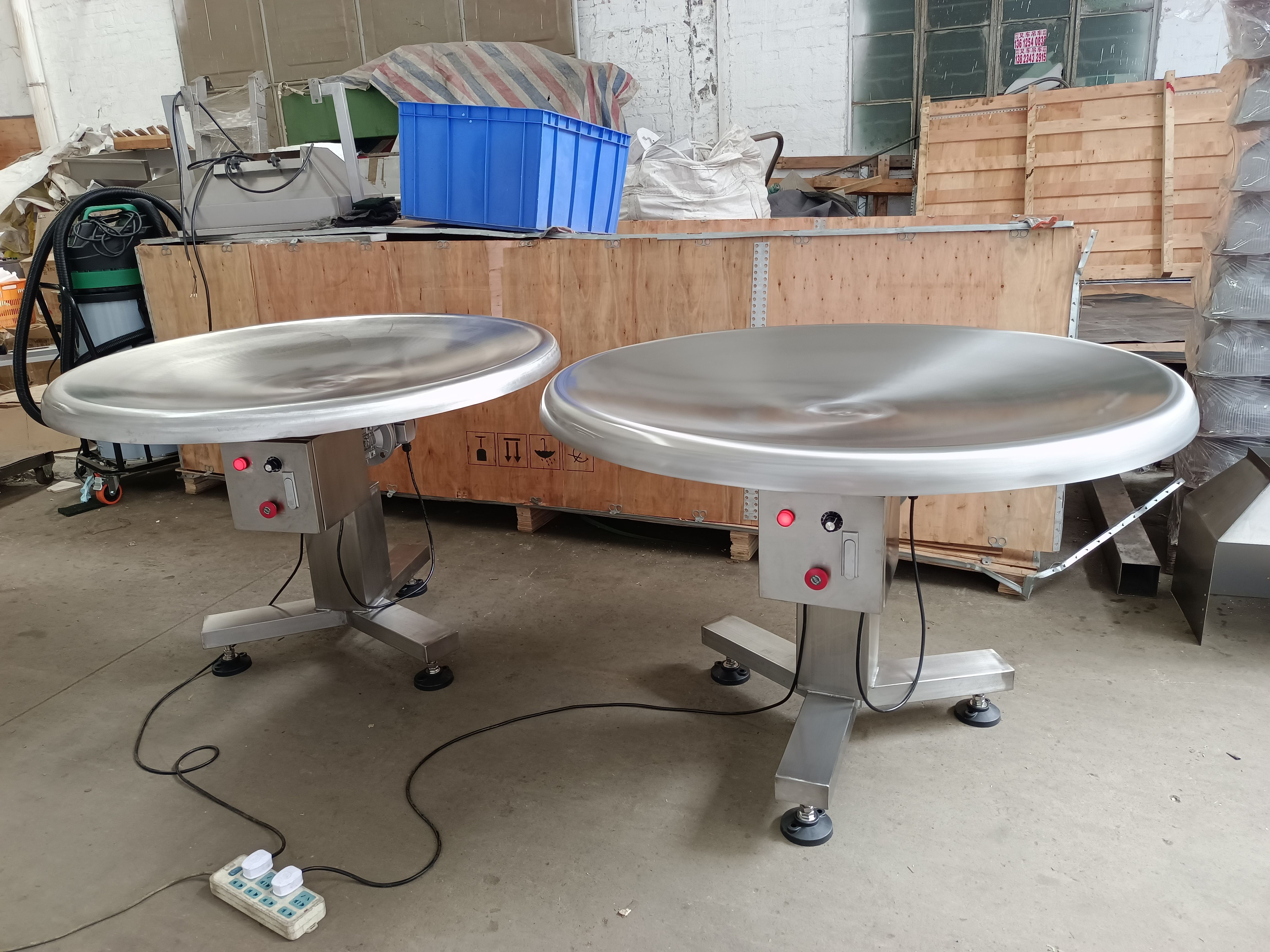 1.2m/1.5m/2m diameter Stainless Steel table diameter Motorized industrial Round Rotary Packing Table