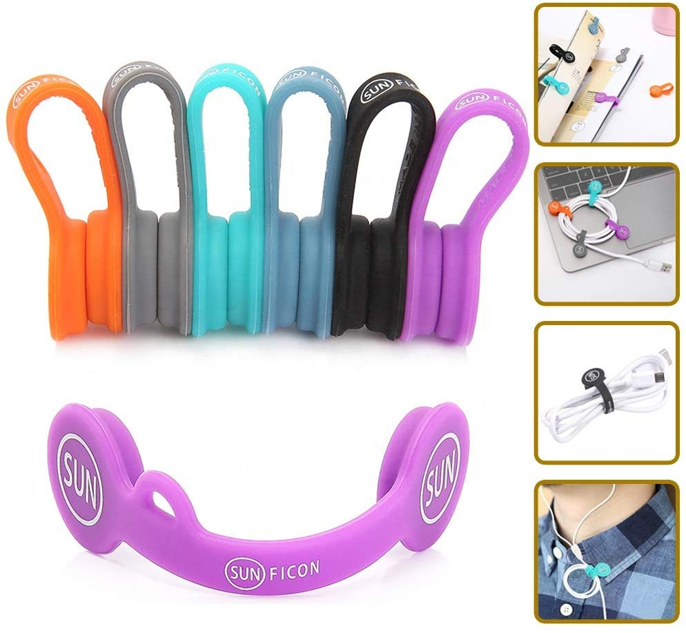 New Arrival Silicone Cord Organizer With Strong Magnet