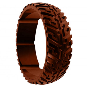 Tire Tread Design Breathable Medical Grade Silicone Wedding Rings for Men