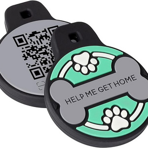 Upgraded Personalized Dog Tags Engraved QR Code for Dogs Cat Collar - Silicone Silent Pet Tag