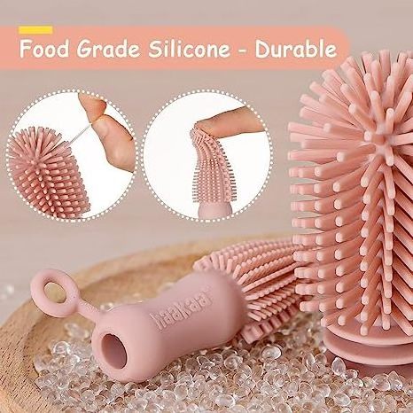 Water Bottle Cleaner Silicone Brush With Lone Handle,Silicone Baby Glass Brush